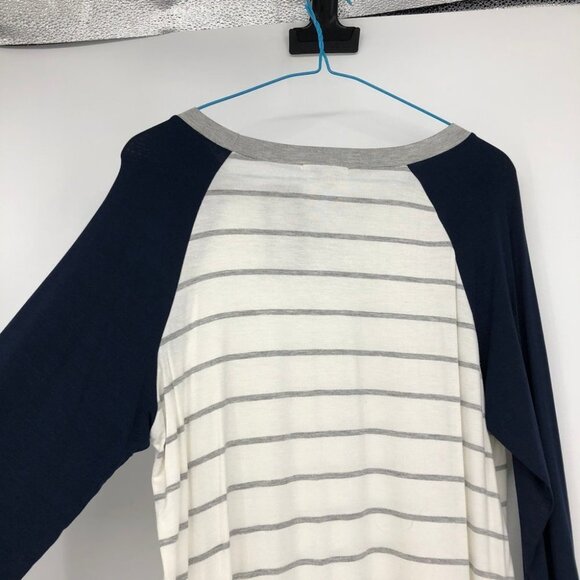 NWT - Silver Icing White Birch Stripped White & Blue Long Sleeve T shirt M - Picture 8 of 16